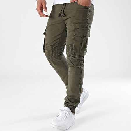 John H - Pantalones cargo verde caqui